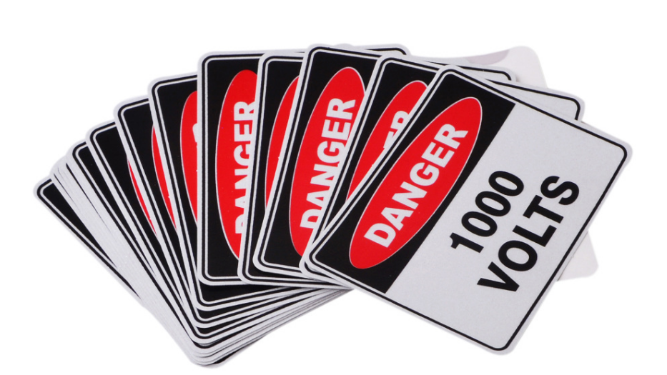 Warning matte label