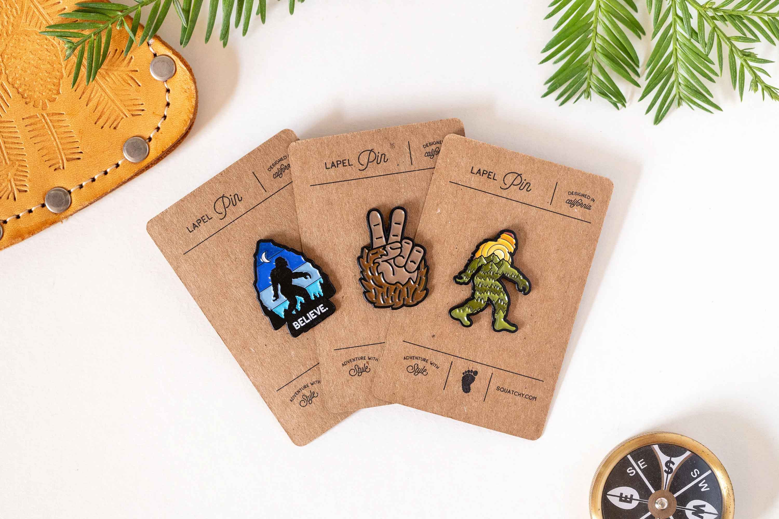 Enamel-Pin-Packaging with Matte Recycled Kraft Paper Cards