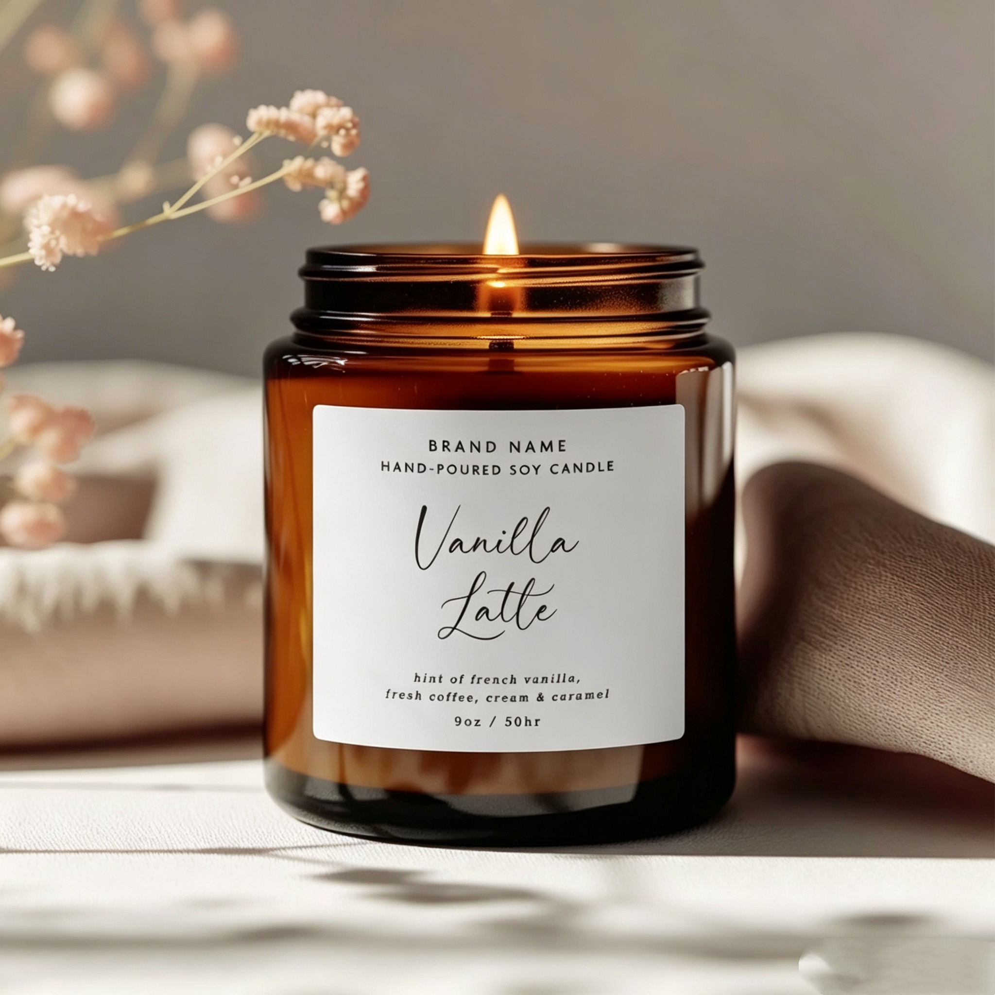 Custom Kraft Labels for Candle Jar